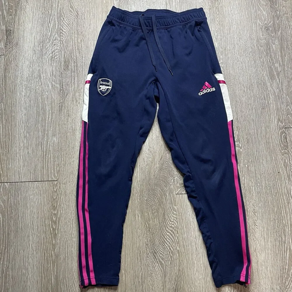 Adidas Arsenal 2022/23 Condivo 22 Navy Blue Pink Training Pants Sz Small HT4434